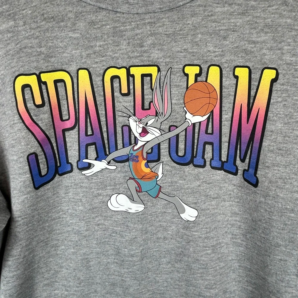 Space‎ Jam A New Legacy Bugs Bunny Kids XL Grey Graphic Pullover Sweatshirt